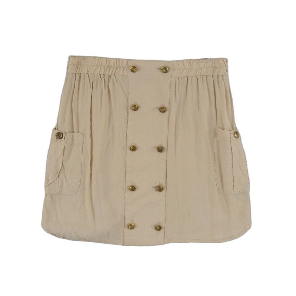 Pins and Needles Mini Skirt Womens Size Medium Beige 100% Viscose Sailor Pockets